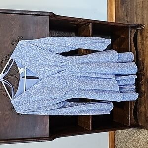 Japna Blue Floral Midi Dress